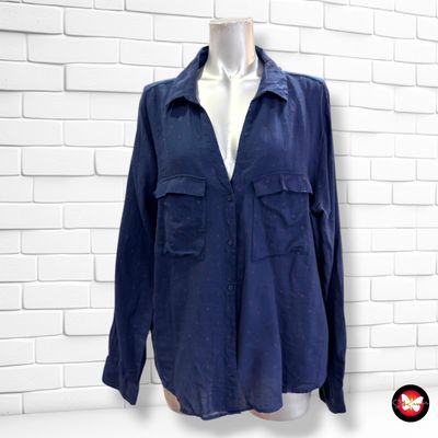 **HOY** Camisa de manga larga ZARA color Azul marino y rojo Talla XXL (pequeña)