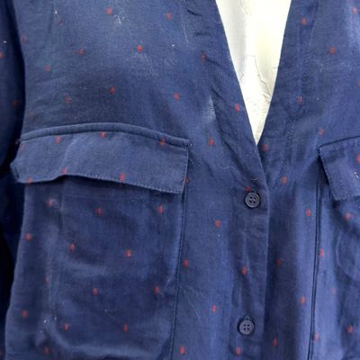 **HOY** Camisa de manga larga ZARA color Azul marino y rojo Talla XXL (pequeña)