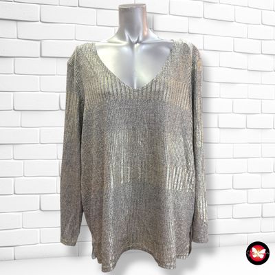 **HOY** Jersey de manga larga con brillo WEEK·END À PARIS color Gris y dorado Talla XXL