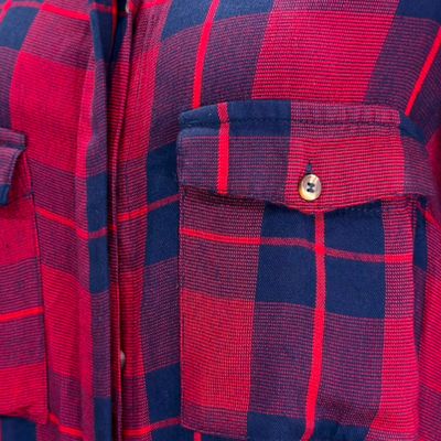 **HOY** Vestido camisero de cuadros  KIABI color Rojo y azul Talla 34