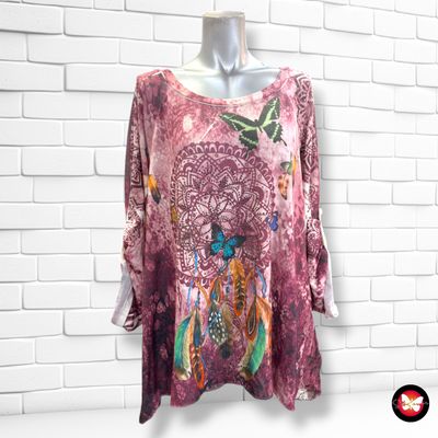 **HOY** Jersey de manga larga con blusa PIMENT ROUGE color Granate y blanco Talla L