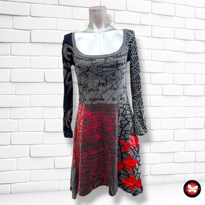 **HOY** Vestido de manga larga  DESIGUAL color Negro y gris Talla M