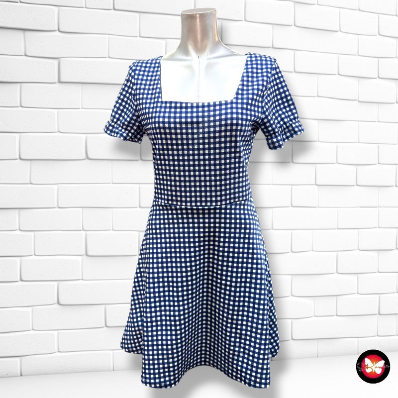 **HOY** Vestido de cuadritos JENNYFER color Azul y blanco Talla M