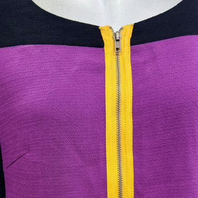 **HOY** Vestido formal de manga corta  3SUISSES color Negro y morado Talla 36