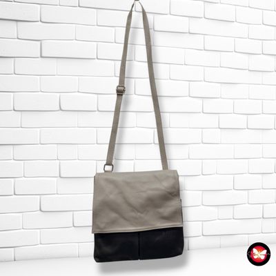 **HOY** Bolso bandolera de piel  color Negro y gris Talla PEQUEÑO