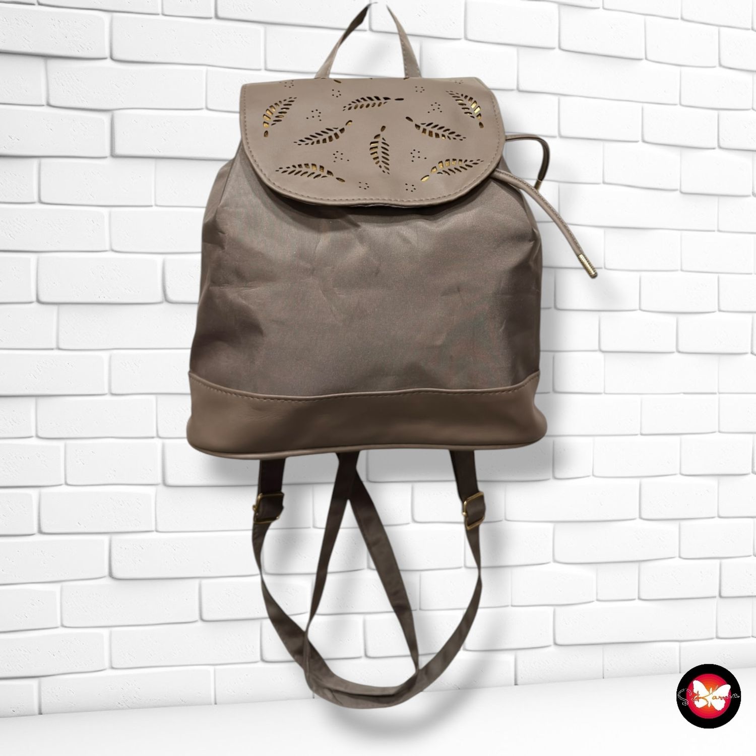 Mochila de tela  color Taupe Talla PEQUEÑO