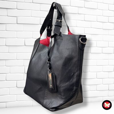 **HOY** Bolso de hombro ANNA FIELD color Negro y rojo Talla MEDIANO