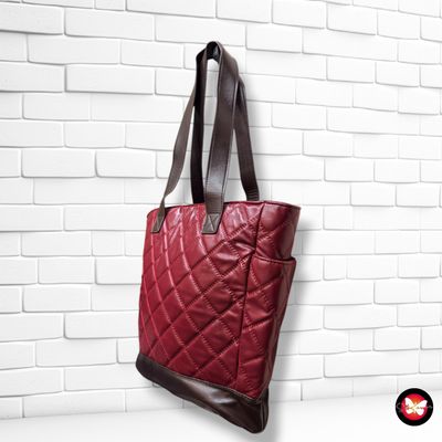 **HOY** Bolso de hombro acolchado  color Granate Talla GRANDE