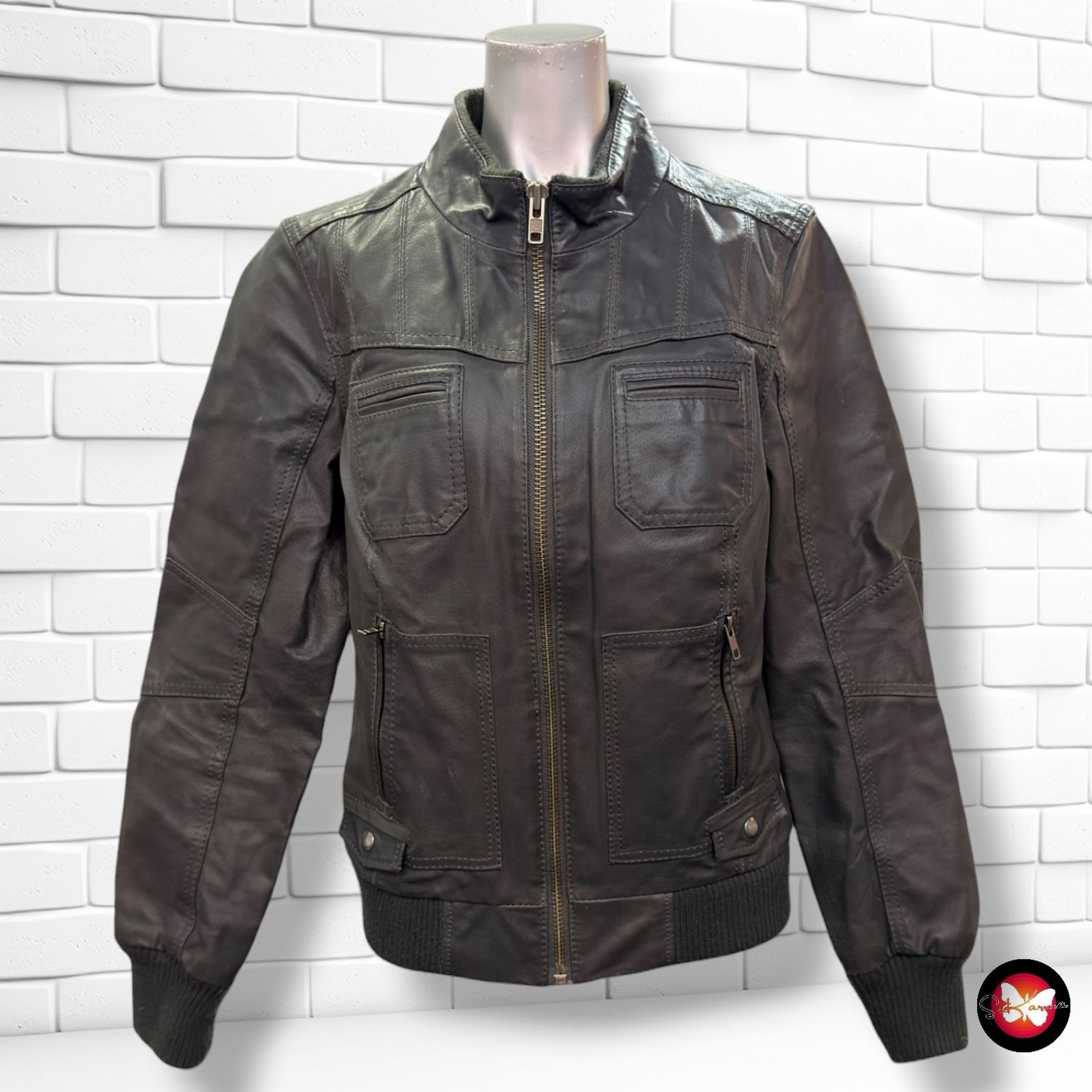 **HOY** Cazadora de piel ONLY color Gris Talla M