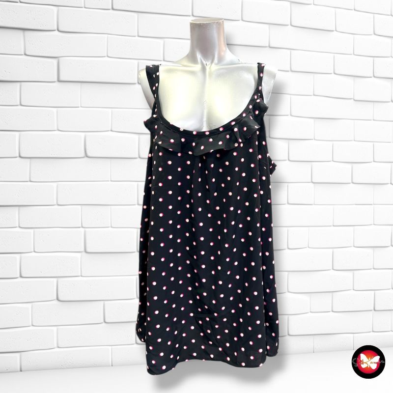 Blusa de tirantes con lunares YESSICA color Negro, blanco y magenta Talla 48