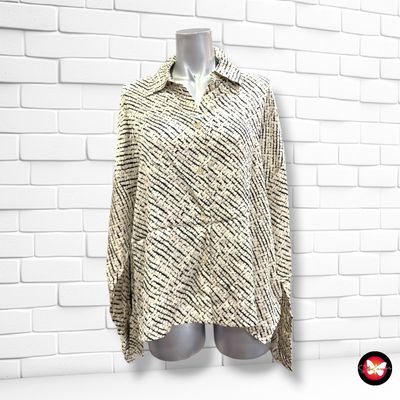 **HOY** Camisa satinada DRYKORN color Beige y negro Talla 38 (grande)