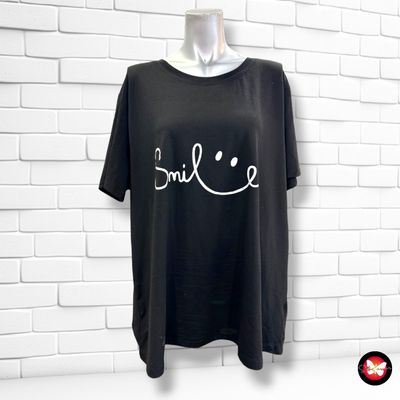 **HOY** Camiseta de manga corta “SMILE”  color Negro Talla XXL
