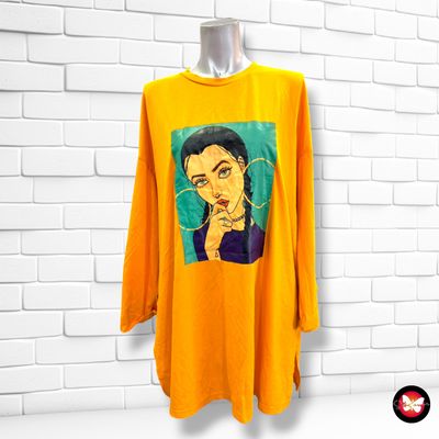 **HOY** Camiseta de media manga SHEIN color Amarillo Talla 0XL
