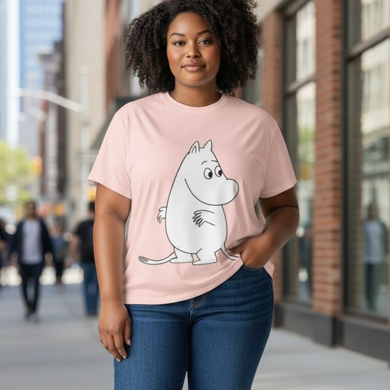 Camiseta de manga corta MOOMIN color Rosa Talla XL