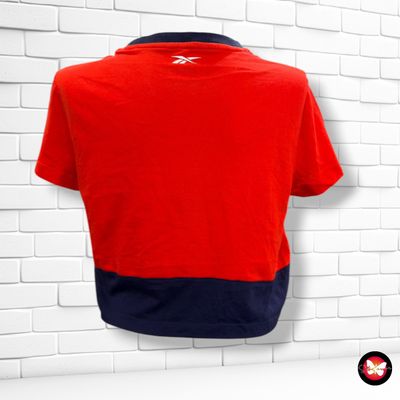 **HOY** Camiseta cropped de manga corta REEBOK color Rojo y azul marino Talla S