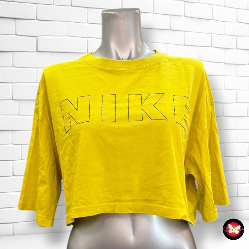 **HOY** Camiseta cropped de manga corta NIKE color Amarillo Talla M
