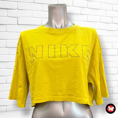 **HOY** Camiseta cropped de manga corta NIKE color Amarillo Talla M