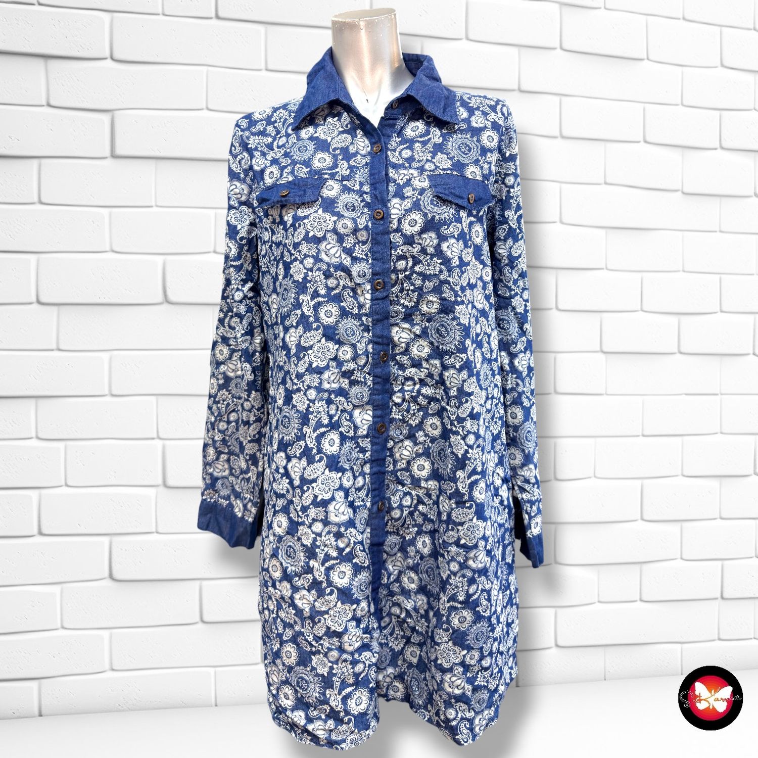 **HOY** Camisola vaquera  color Azul y blanco Talla XL