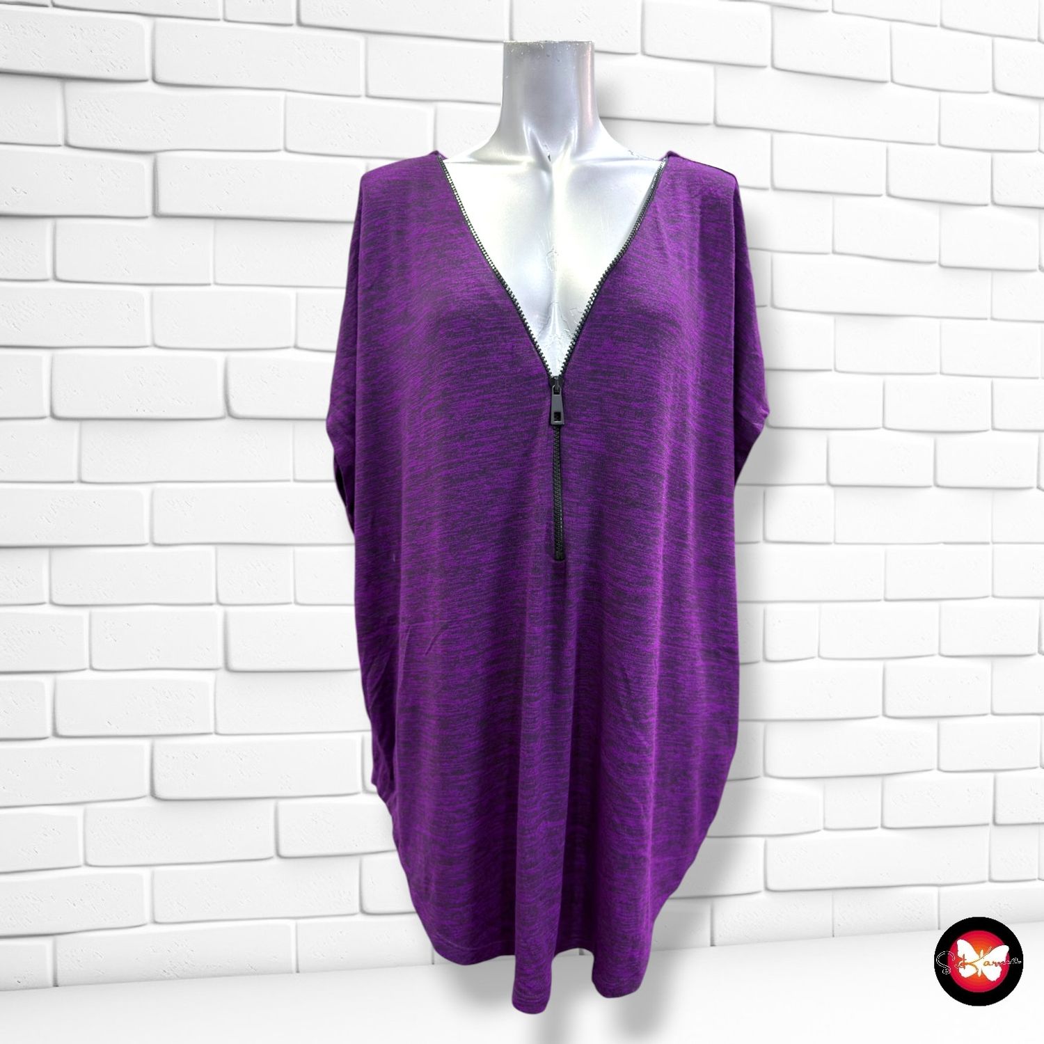 **HOY** Blusa con cremallera BODY FLIRT color Morado Talla 48/50