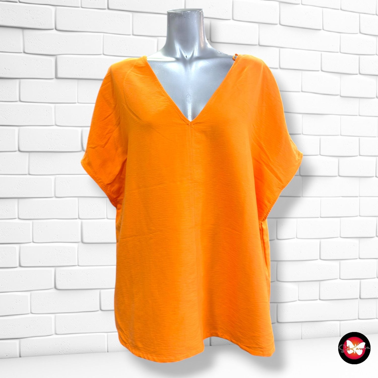 Blusa de manga corta PRIMARK color Naranja Talla 42 (grande)
