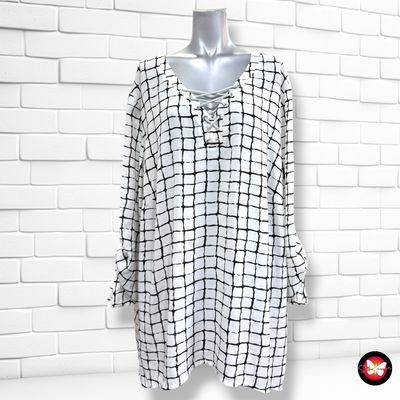 **HOY** Blusa de media manga  color Blanco y negro Talla 54