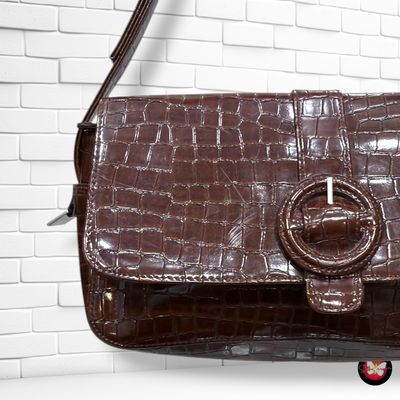 **HOY** Bolso de hombro efecto cocodrilo FOSSIL color Marrón Talla MEDIANO