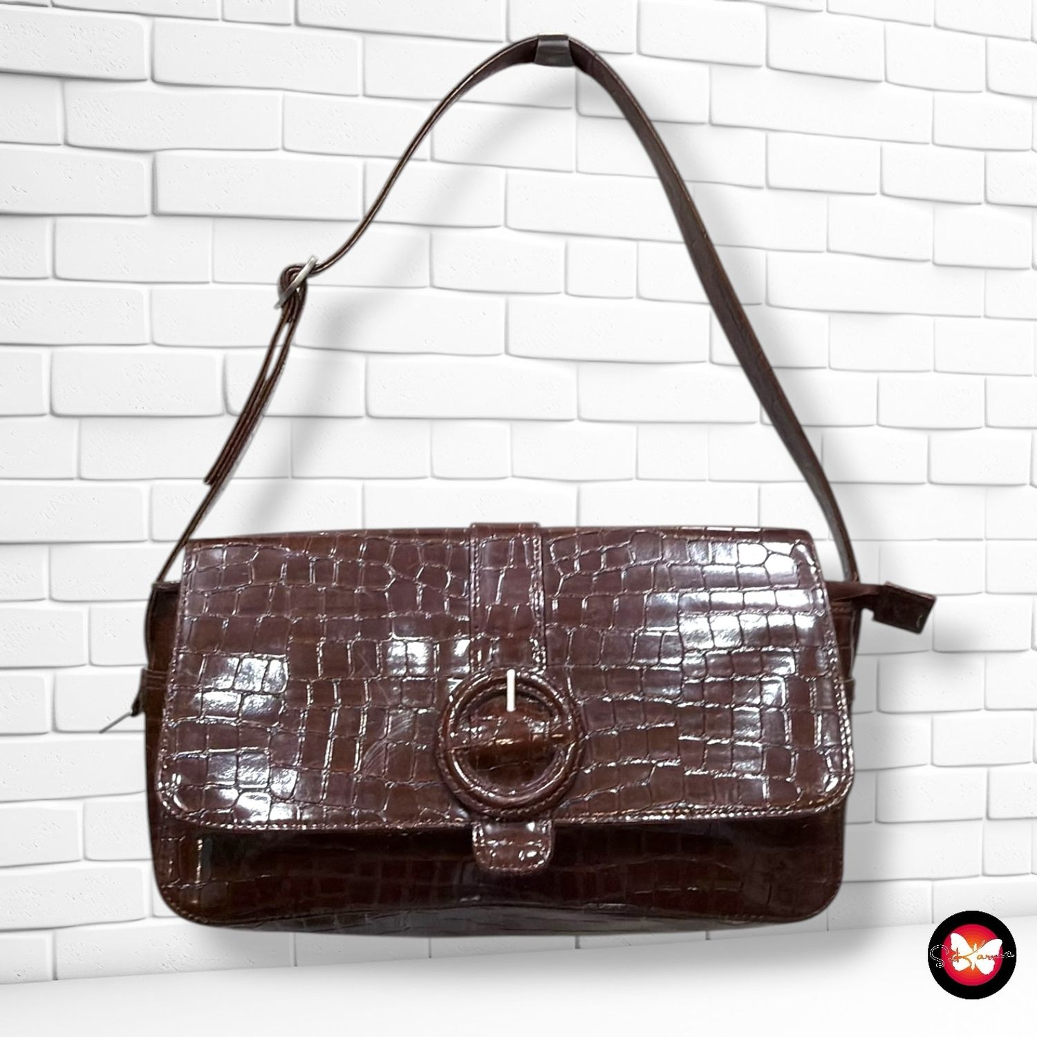 **HOY** Bolso de hombro efecto cocodrilo FOSSIL color Marrón Talla MEDIANO