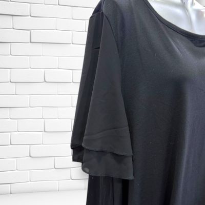 **HOY** Camiseta con mangas volantes de blusa JANINA color Negro Talla 46/48