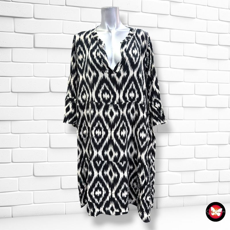 **HOY** Vestido blusón JANINA color Negro y beige Talla 48