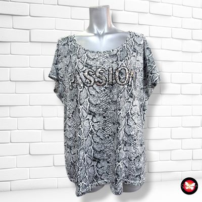 **HOY** Camiseta estampado serpiente MONTEGO color Beige y negro Talla XL