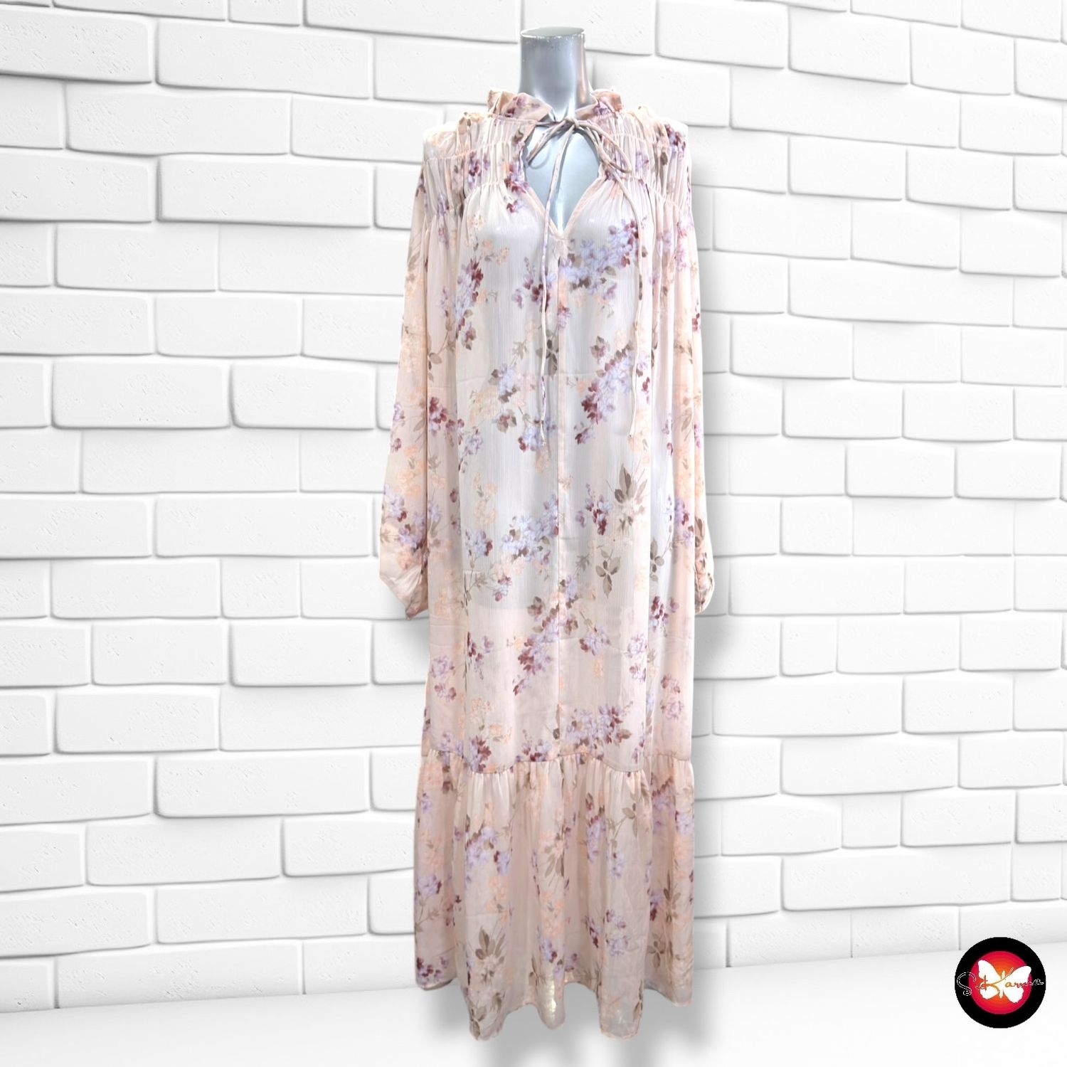 **HOY** Vestido largo traslúcido  H&amp;M color Rosa Talla L