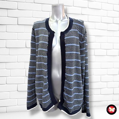 **HOY** Chaqueta de punto ESPRIT color Azul marino, blanco y celeste Talla XXL