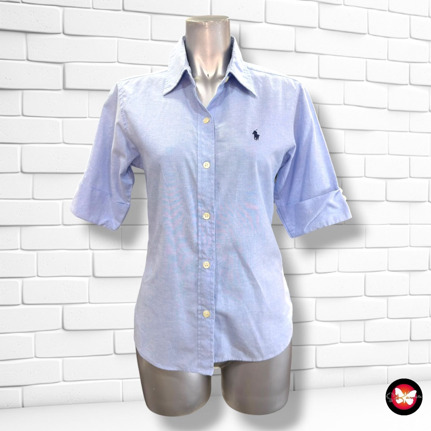 **HOY** Camisa de media manga POLO RALPH LAUREN color Celeste Talla M