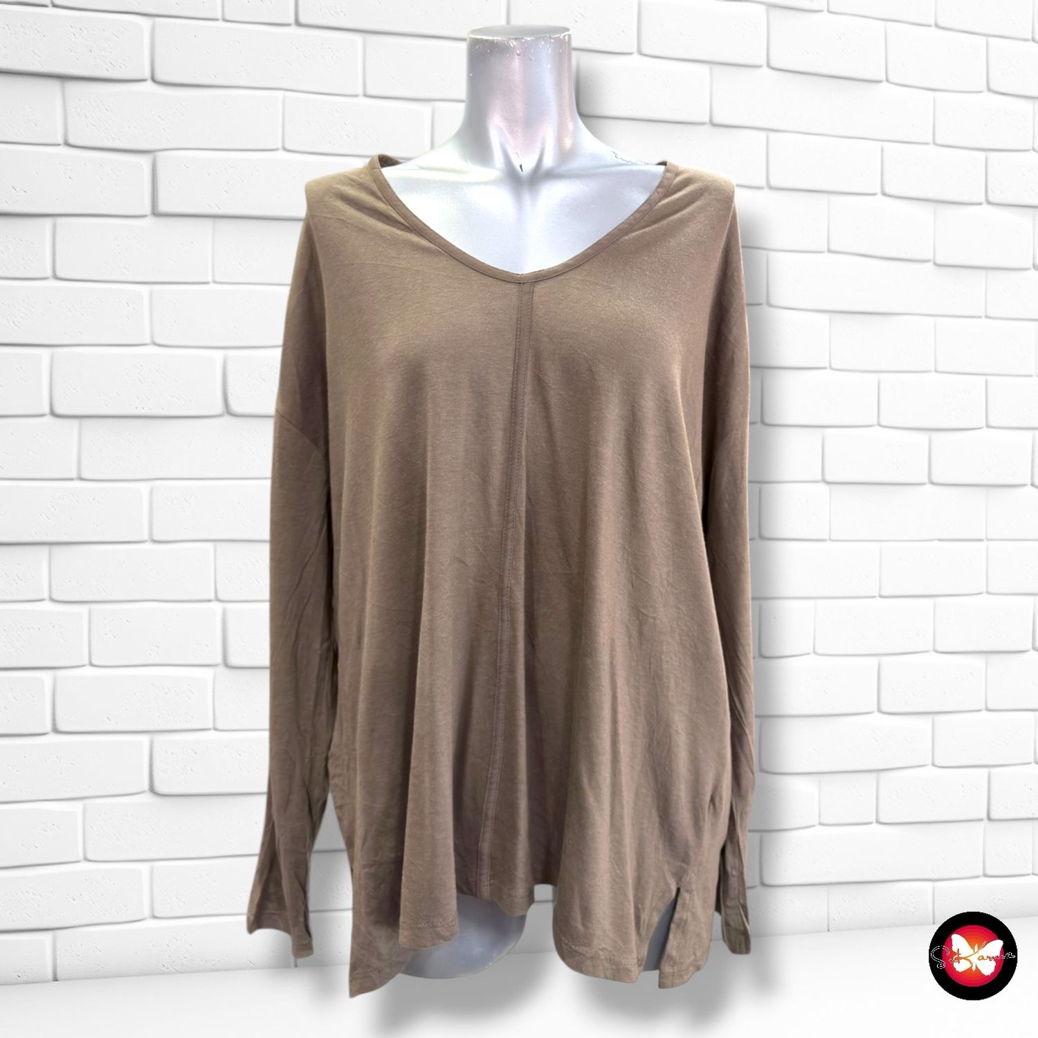 **HOY** Camiseta de manga larga ZARA color Marrón Talla L