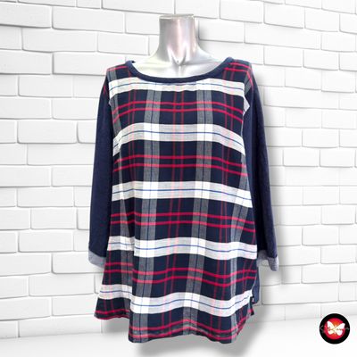**HOY** Sudadera de media manga con frente de blusa  color Azul, rojo y blanco Talla XXL