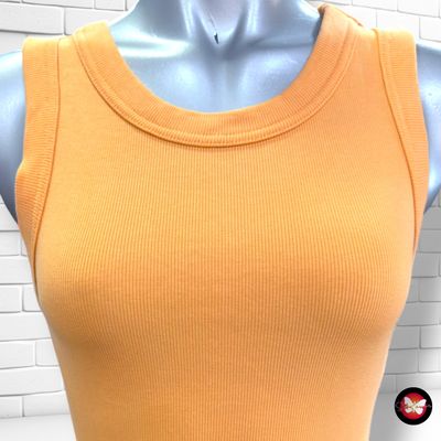 **HOY** Vestido básico canalé CLOCKHOUSE color Naranja Talla XS