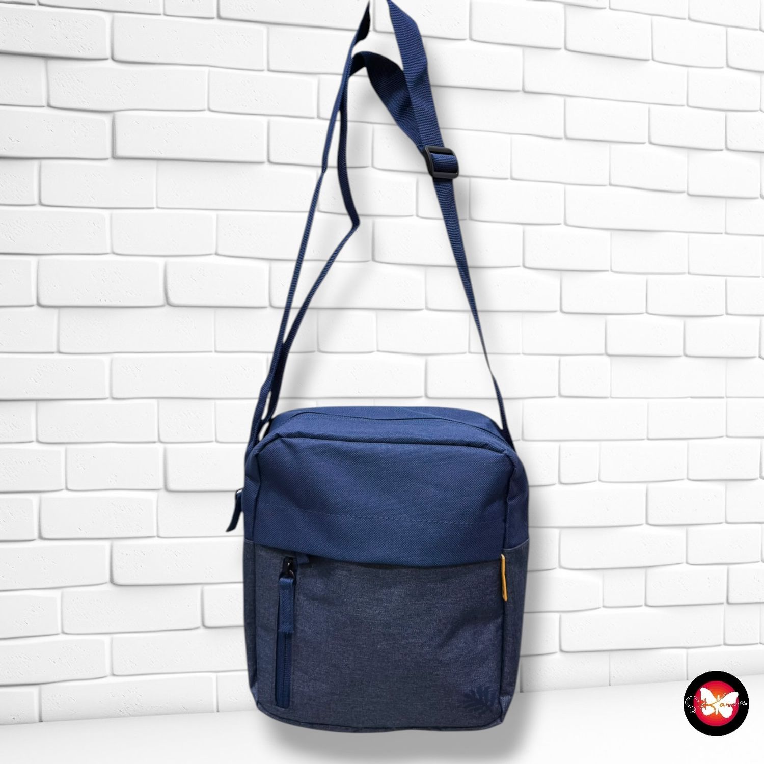 **HOY** Bolso bandolera de tela unisex  color Azul Talla PEQUEÑO