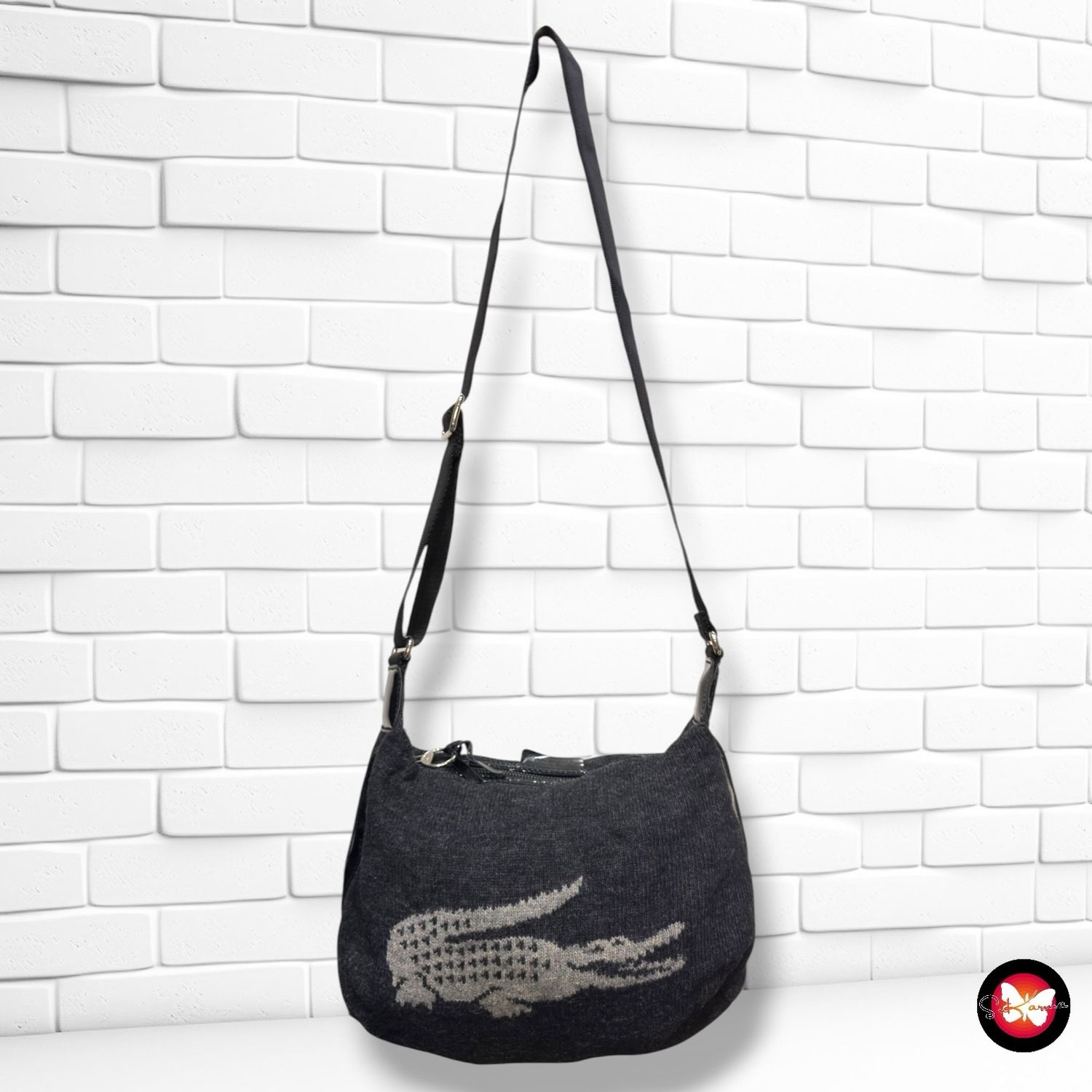 **HOY** Bolso bandolera de punto LACOSTE color Gris Talla MEDIANO