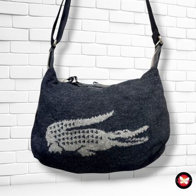 **HOY** Bolso bandolera de punto LACOSTE color Gris Talla MEDIANO