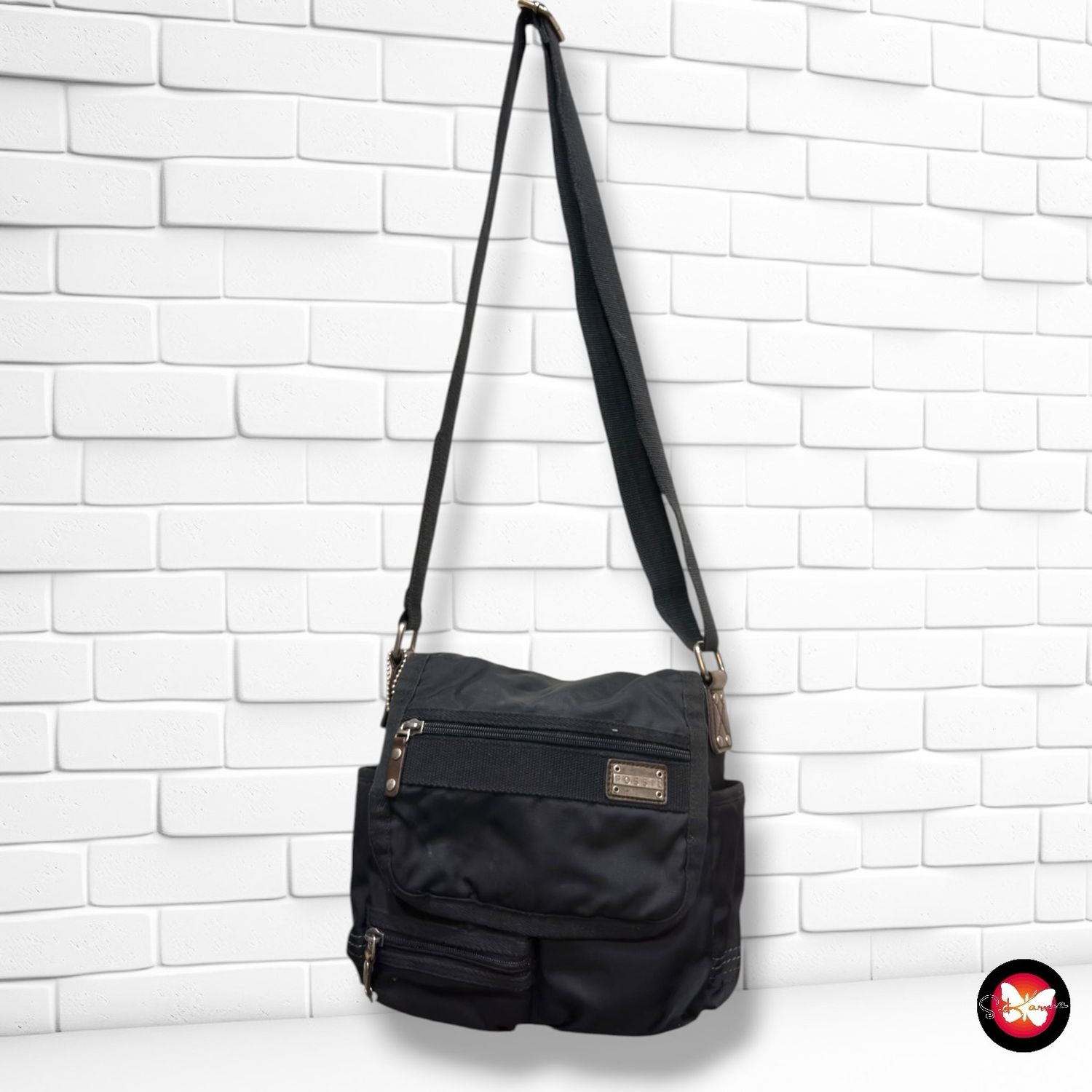 **HOY** Bolso bandolera de tela FOSSIL color Negro Talla MEDIANO