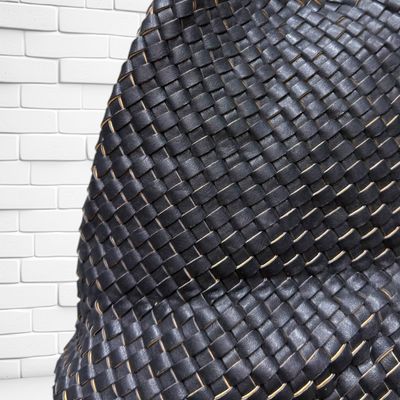 **HOY** Bolso de hombro trenzado  color Negro y gris Talla GRANDE