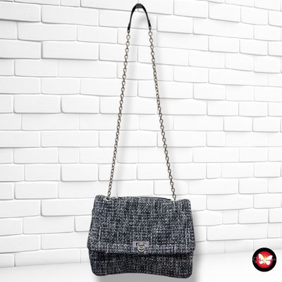 **HOY** Bolso bandolera tweed PRIMARK color Negro y blanco Talla MEDIANO