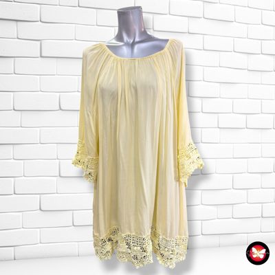 **HOY** Blusón escote barco GINA BENOTTI color Amarillo Talla 52/54