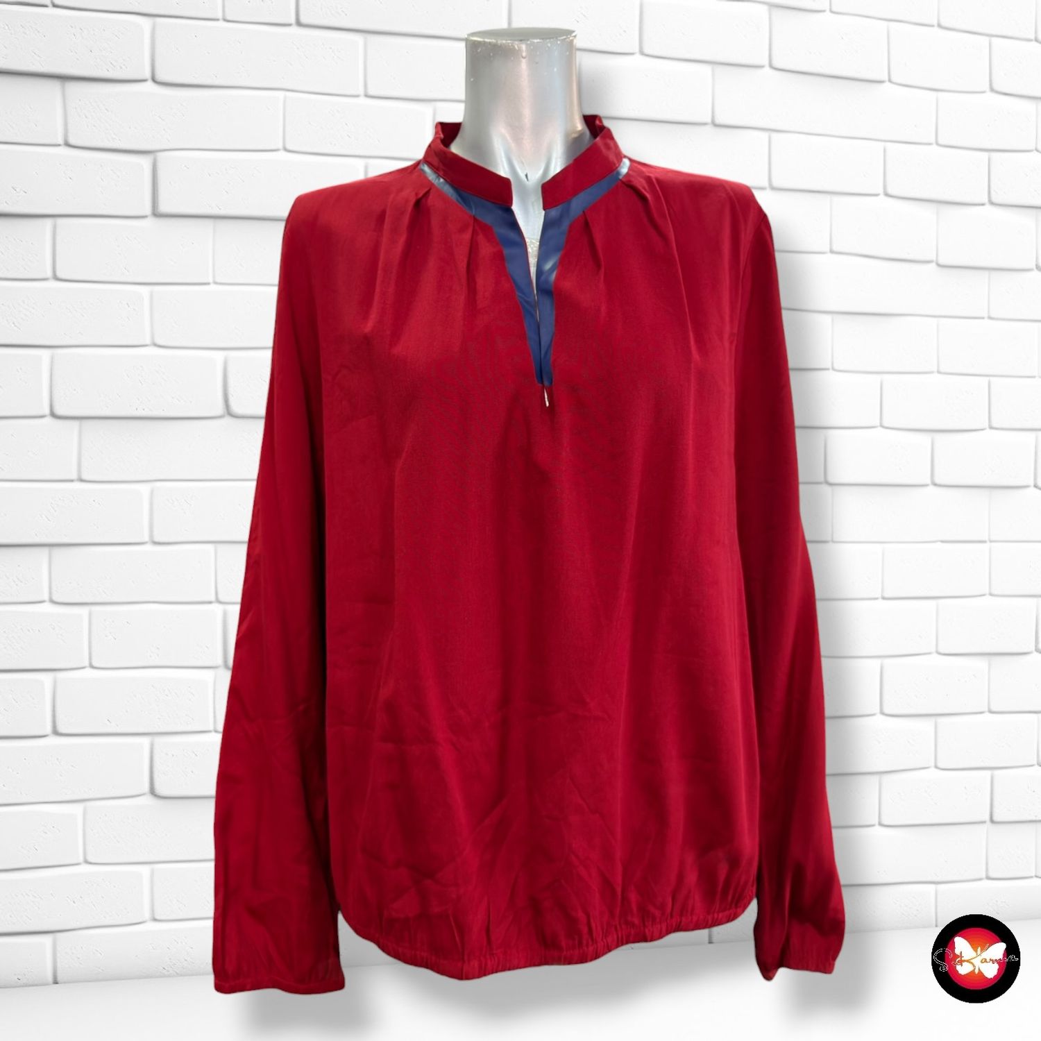 **HOY** Blusa de manga larga  COP.COPINE color Granate y azul Talla 40