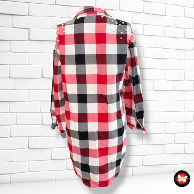 **HOY** Camisola de manga larga de cuadros con perlitas SHK PARIS color Negro, blanco y rojo Talla L