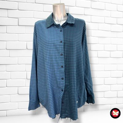 **HOY** Camisa de manga larga de cuadritos PULL&BEAR color Azul y verde Talla M