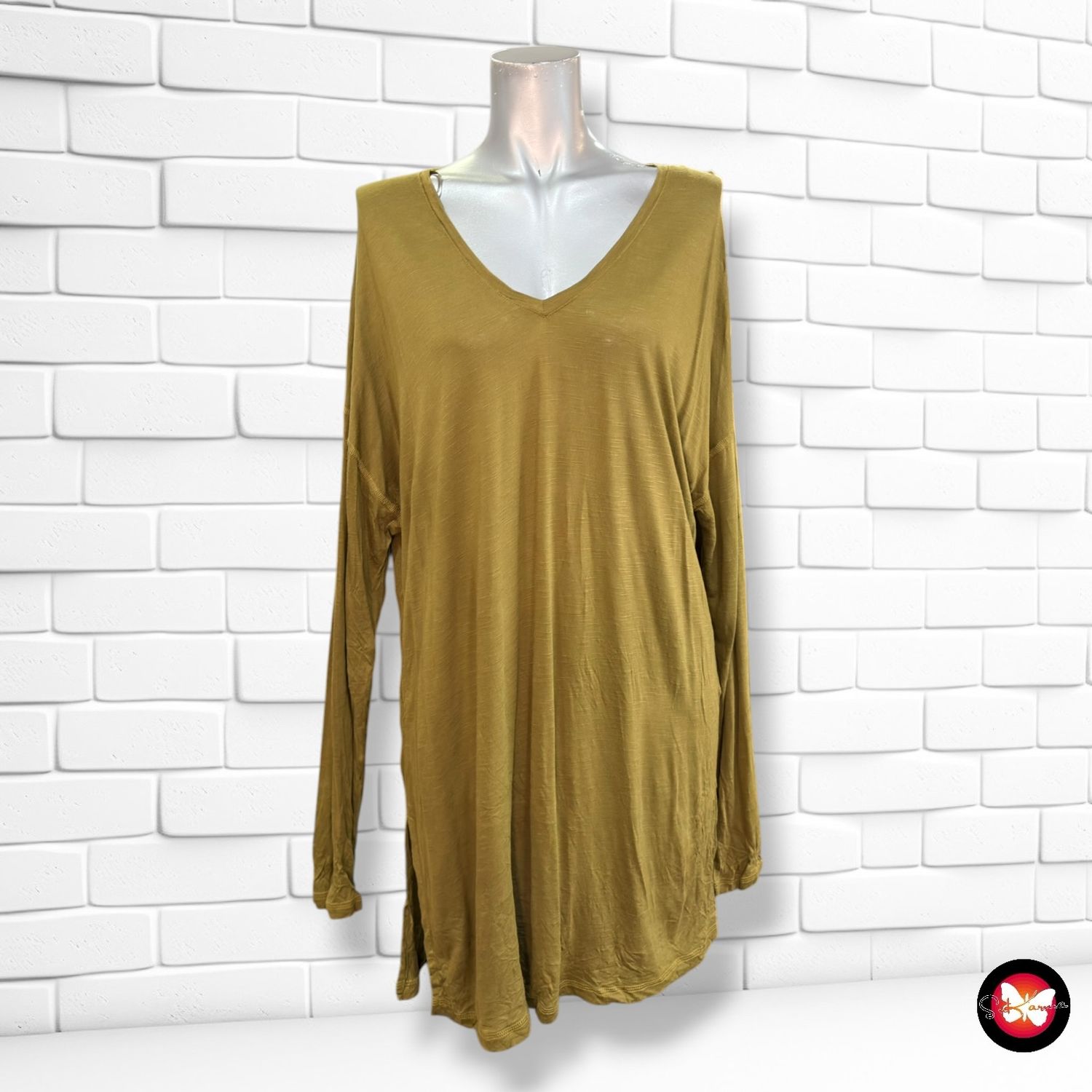 Camiseta de manga laga M&amp;S COLLECTION color Verde oliva Talla 44 (16UK)