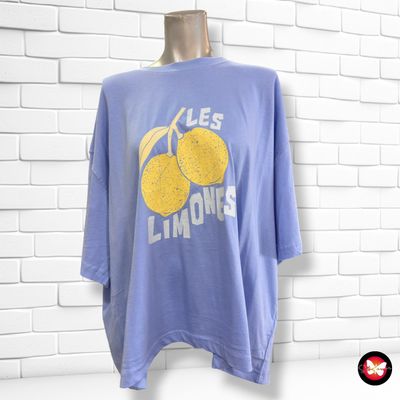 **HOY** Camiseta de manga corta “Limones” PRIMARK color Celeste Talla XL