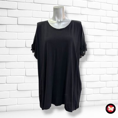 **HOY** Camiseta de manga corta con encaje C&amp;A color Negro Talla XL