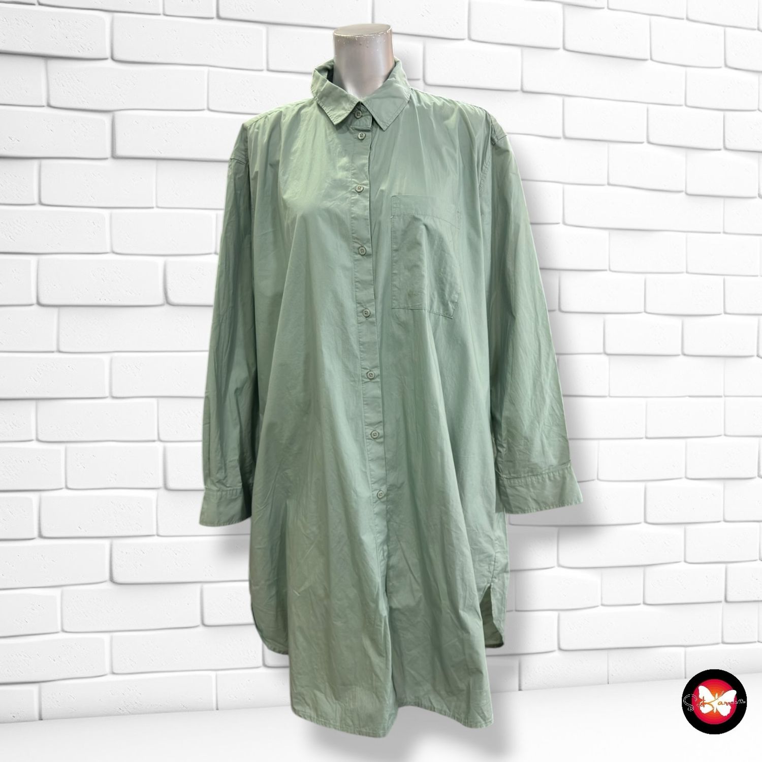 Vestido camisero JAKE’S color Verde salvia Talla 40